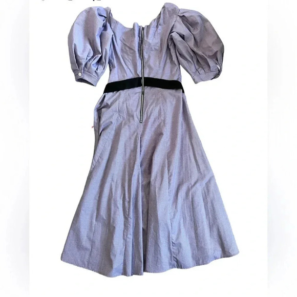 Natasha Zinko Women's Purple Checkered 100% Cotton Midi Dress US8 - Picture 5 of 11